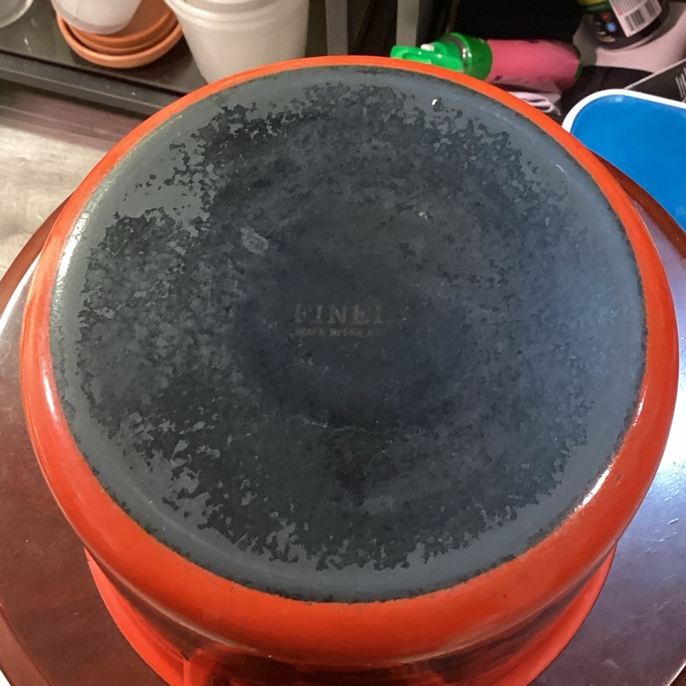 Rare Aribia Finel pot in the red Neptun pattern. - Picture 8 of 9